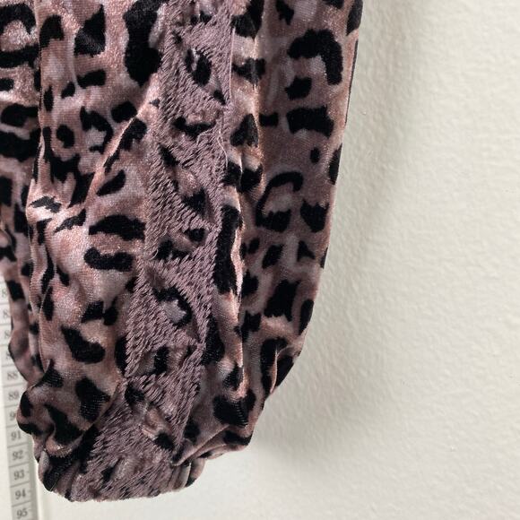 Johnny Was Velvet Animal Joggers Size XS Taupe Black Leopard Silk Pants JWLA - Picture 10 of 14